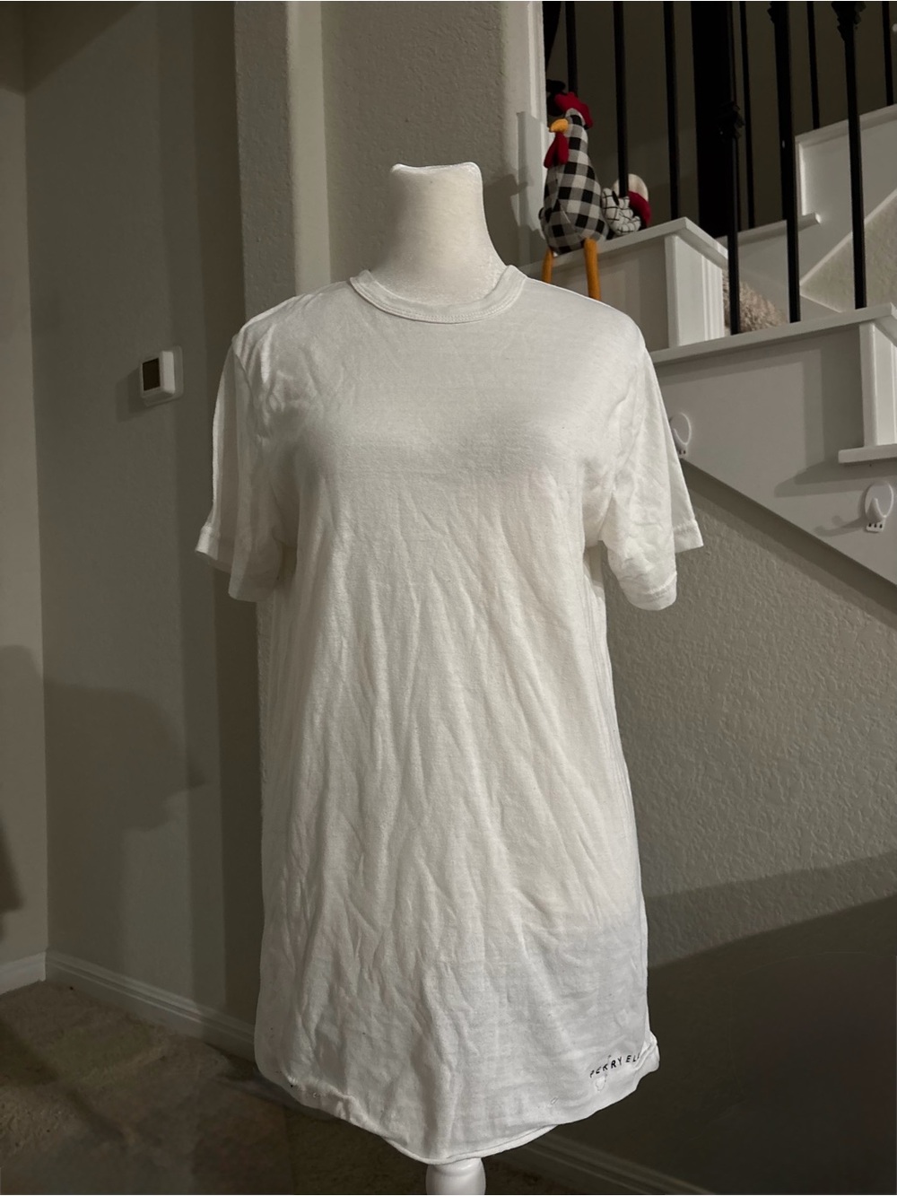 Perry El lisMen's White Crewneck Short Sleeve Shirt - Classic Everyday Tee